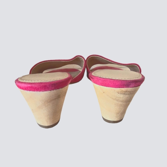 Botkier New York Suede Carlie Mule Slide Heeled Sandal Pink Size 7.5 - Picture 3 of 3